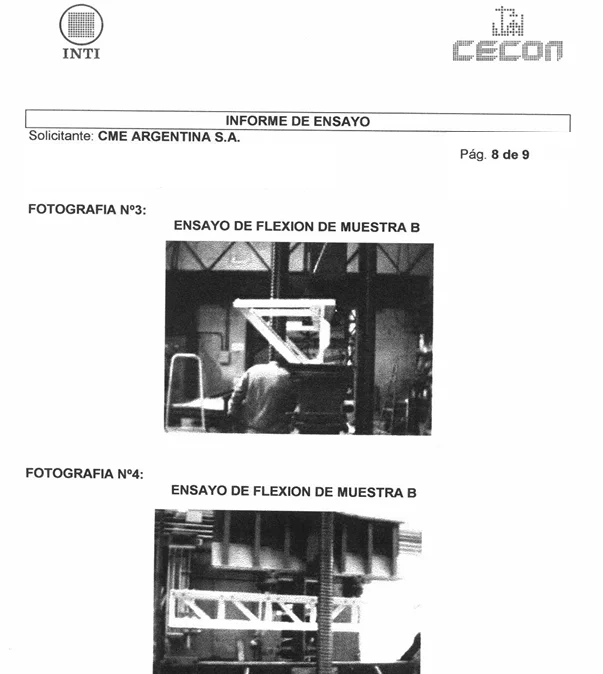 Instron, press and lattice-beam tests: tension, bending and specimens.